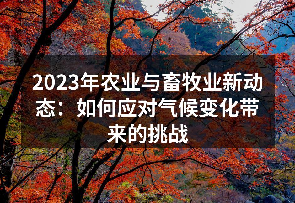 2023年农业与畜牧业新动态：如何应对气候变化带来的挑战